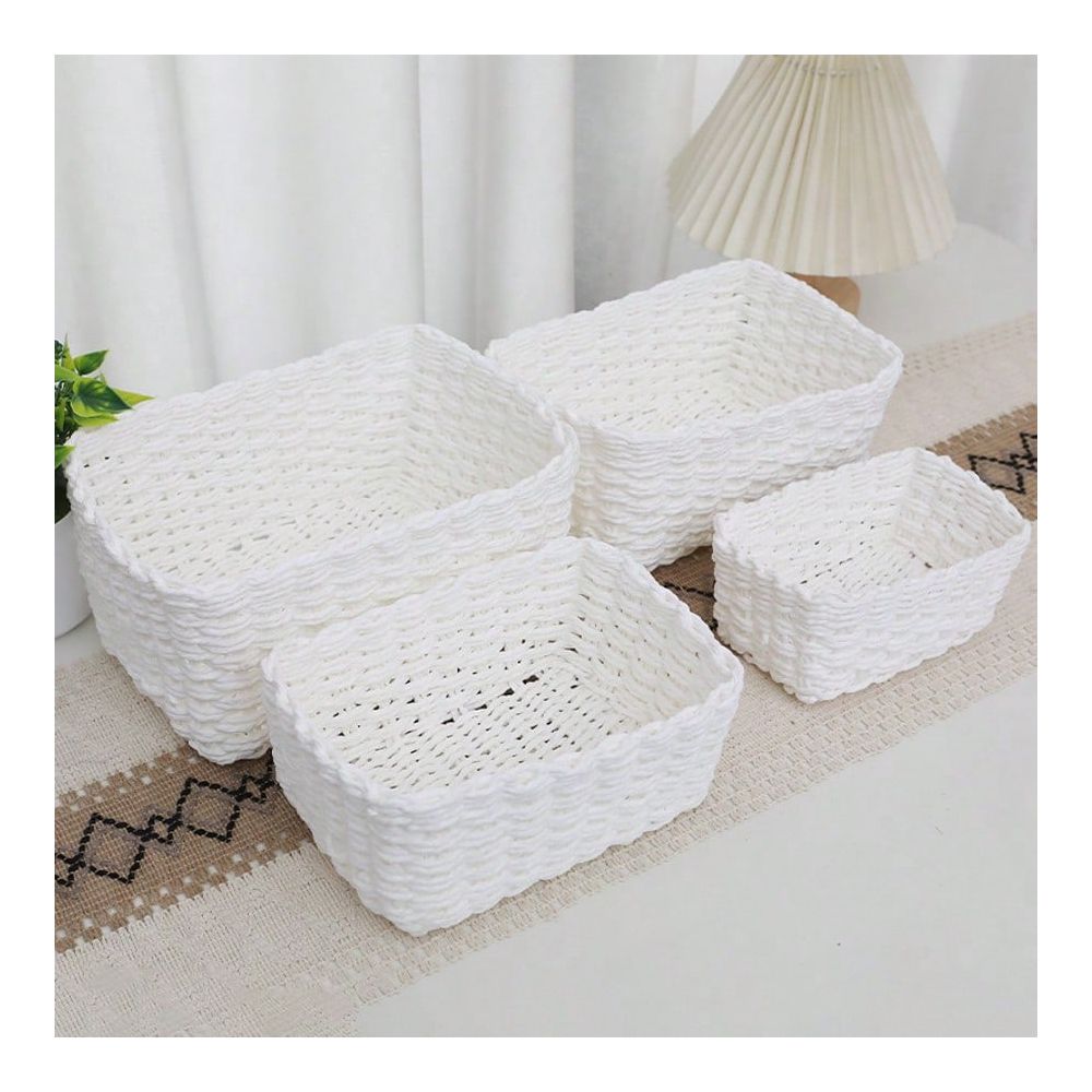 Woven Basket Set - Set di 4 Cesti Portaoggetti Intrecciati