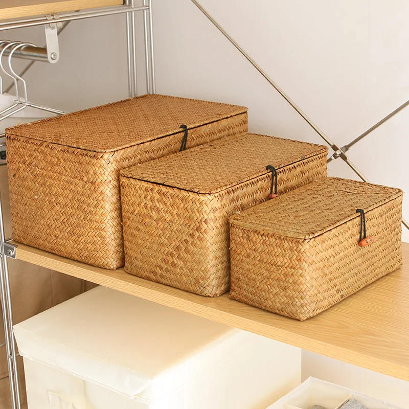 Woven Basket Set - Cestino portaoggetti in tessuto con scatola