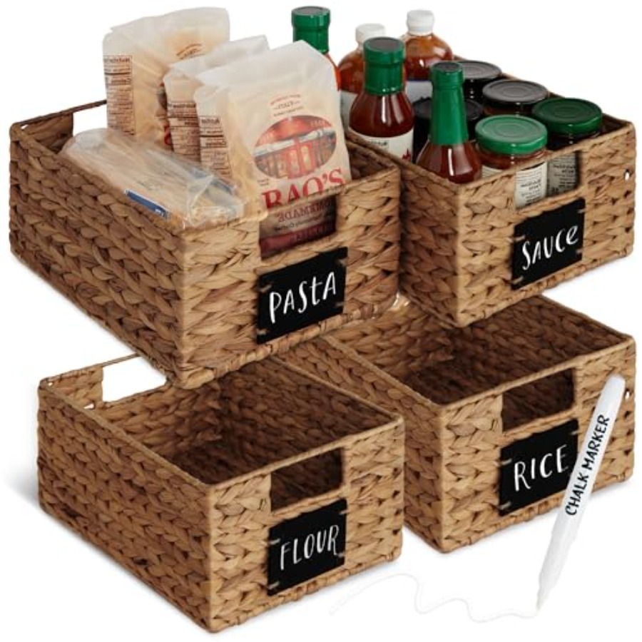 Woven Basket Set - Set per l'organizzazione della dispensa: 4