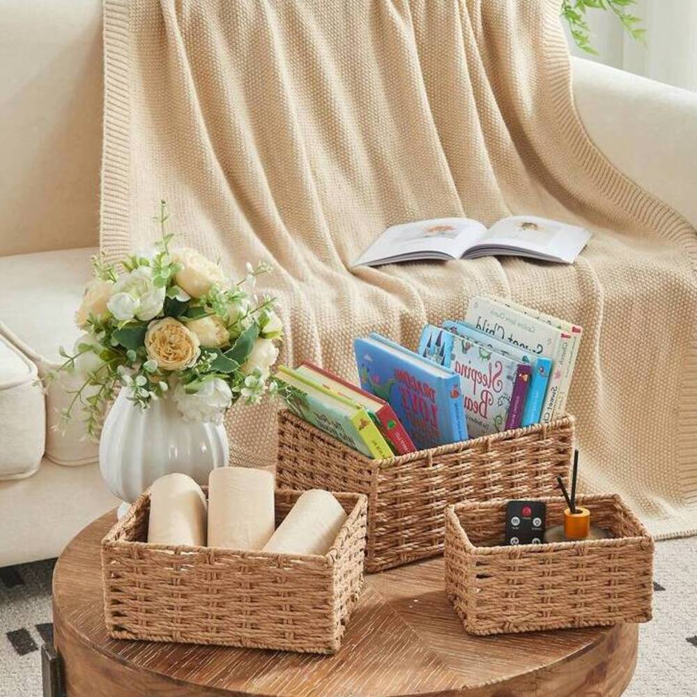 Woven Basket Set - Set di 3 Piccoli Cestini Organizzativi