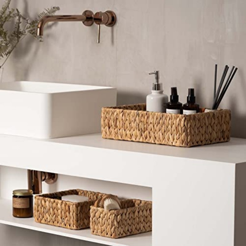 Woven Basket Set - Cesti in Vimini per Organizzazione, Set